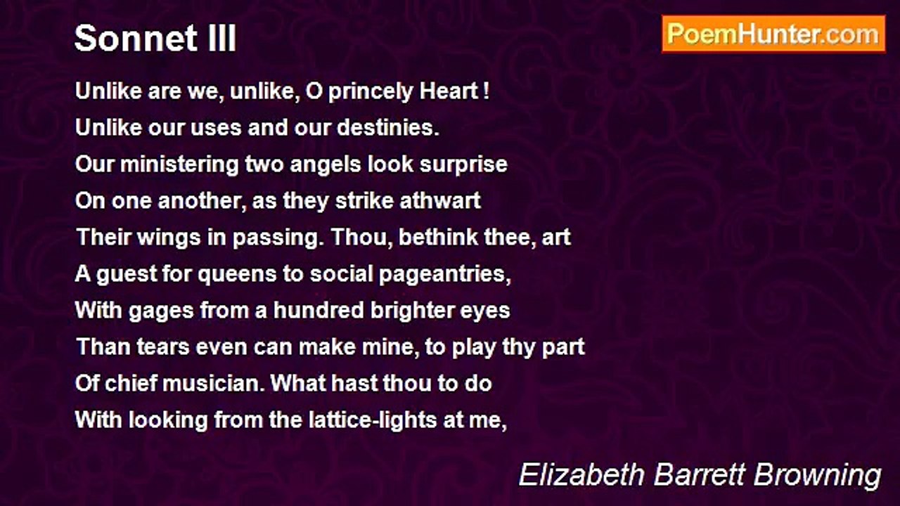 Elizabeth Barrett Browning - Sonnet III