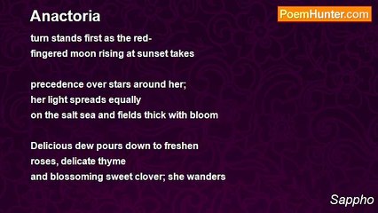 Sappho - Anactoria