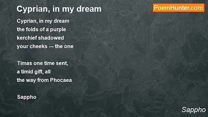 Sappho - Cyprian, in my dream
