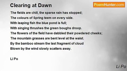 Li Po - Clearing at Dawn