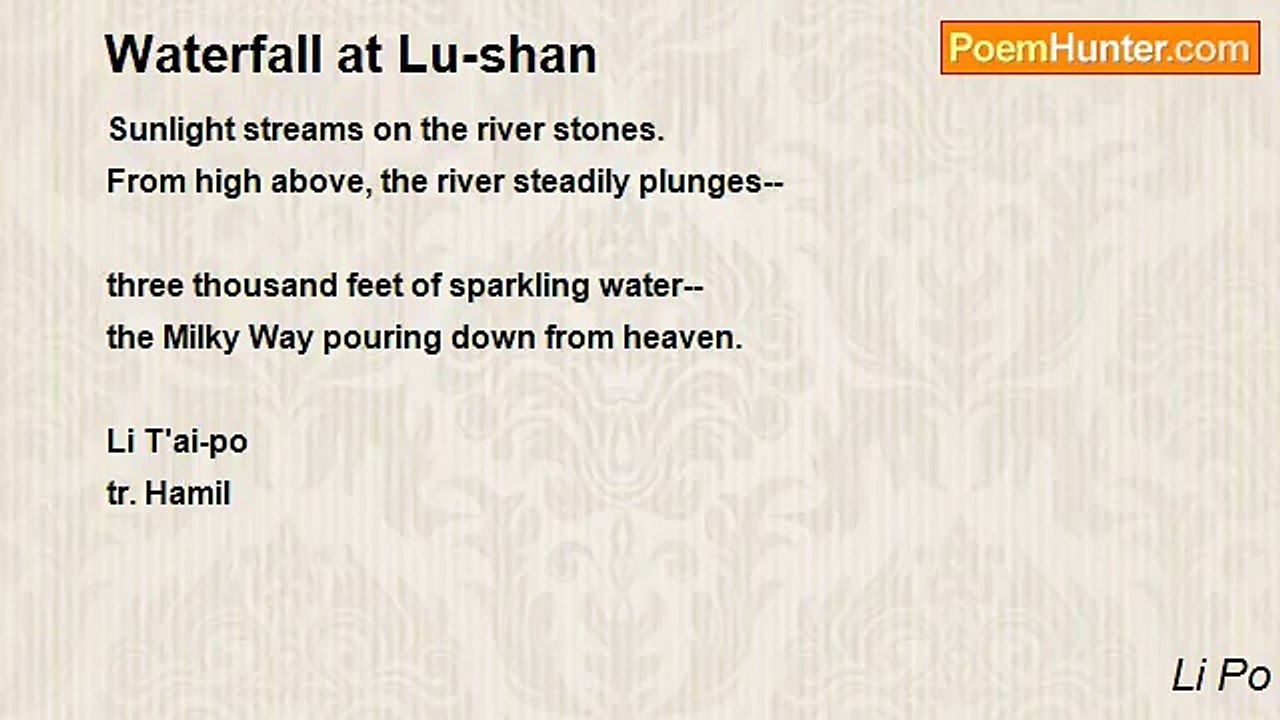 Li Po - Waterfall at Lu-shan