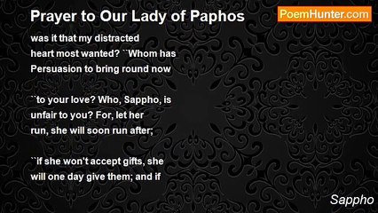 Sappho - Prayer to Our Lady of Paphos