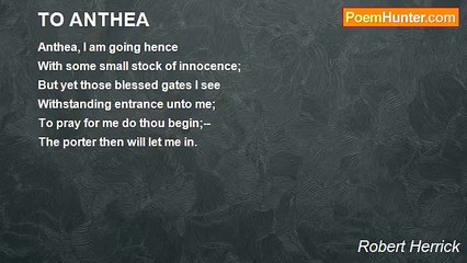 Robert Herrick - TO ANTHEA