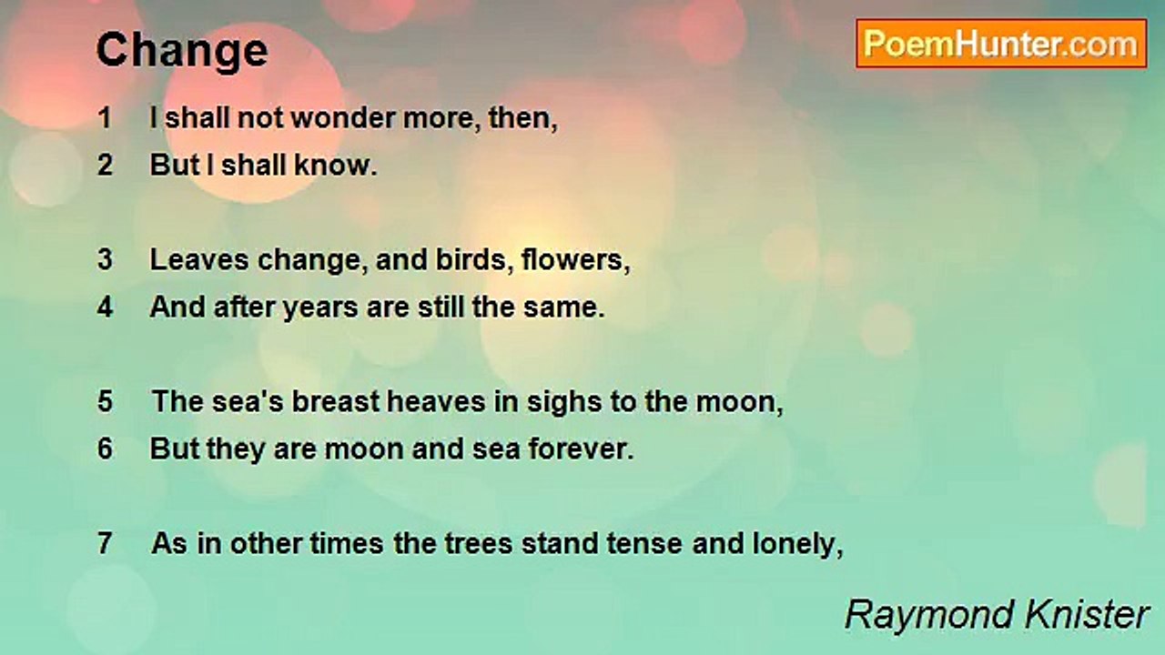 Raymond Knister - Change