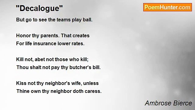 Ambrose Bierce - Decalogue