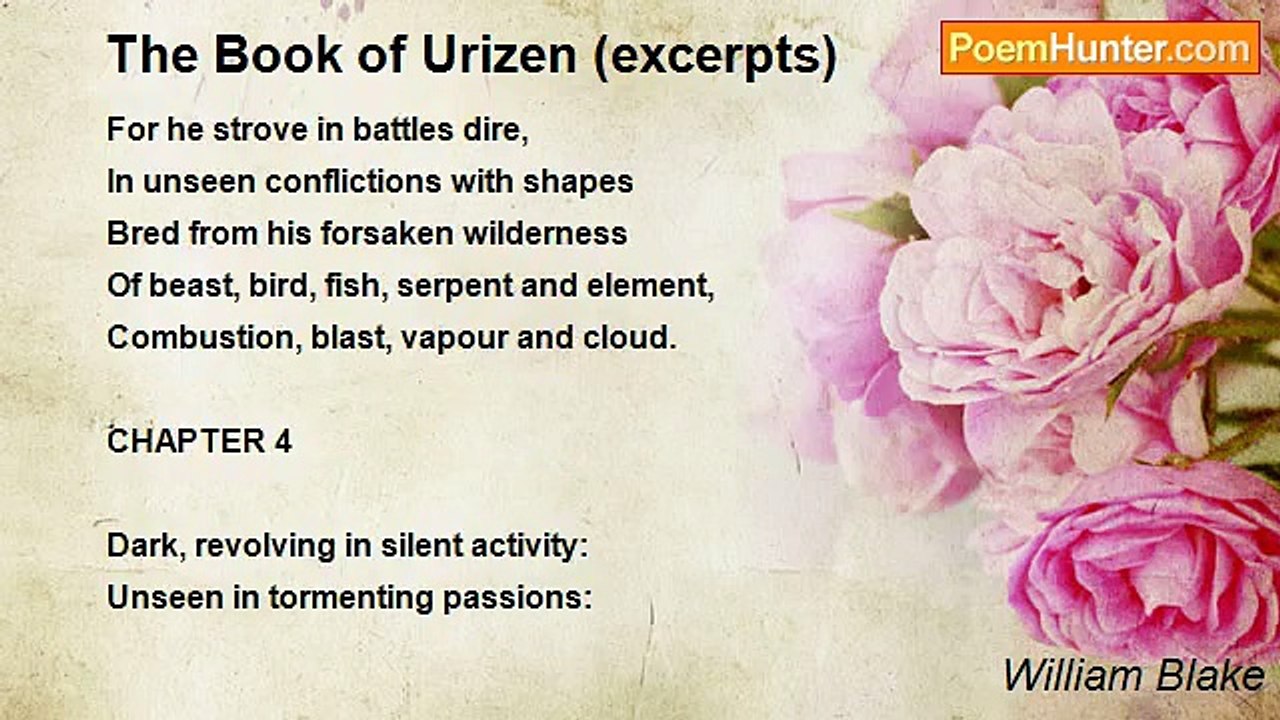 William Blake - The Book of Urizen (excerpts)