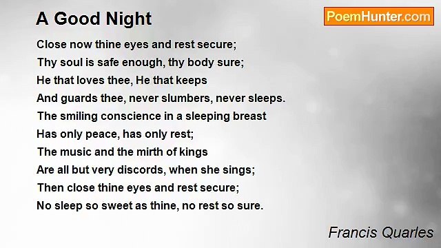 Francis Quarles - A Good Night