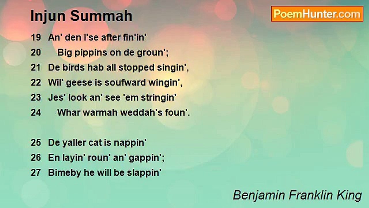 Benjamin Franklin King - Injun Summah