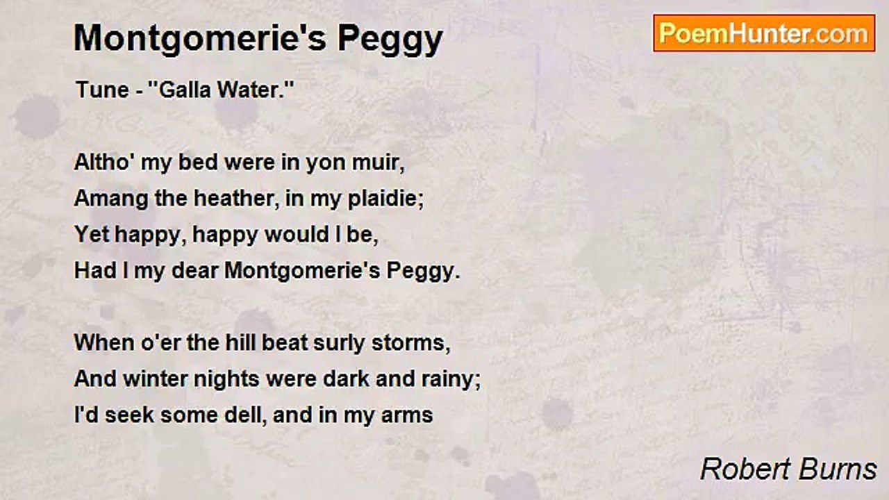 Robert Burns - Montgomerie's Peggy