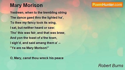 Robert Burns - Mary Morison