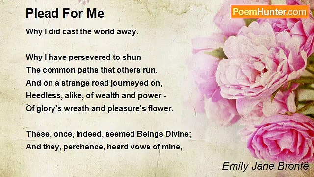 Emily Jane Brontë - Plead For Me