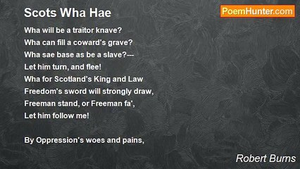 Robert Burns - Scots Wha Hae