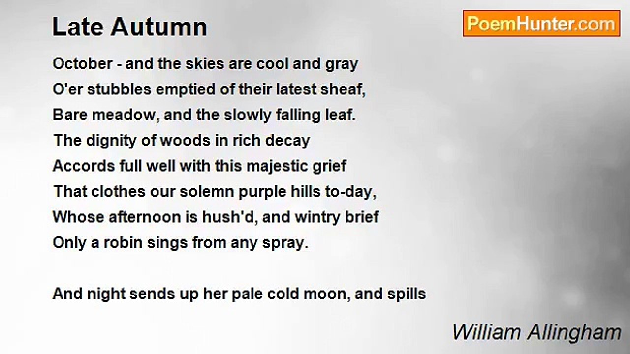 William Allingham - Late Autumn