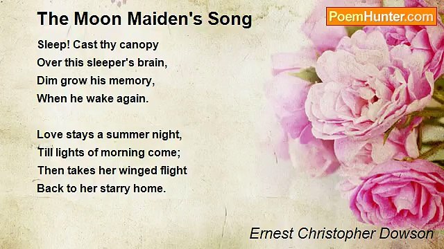 Ernest Christopher Dowson - The Moon Maiden's Song