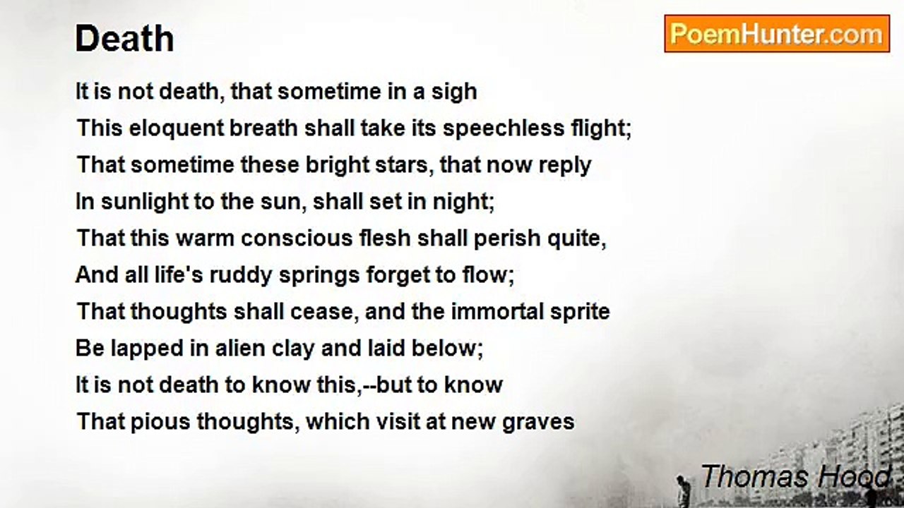 Thomas Hood - Death