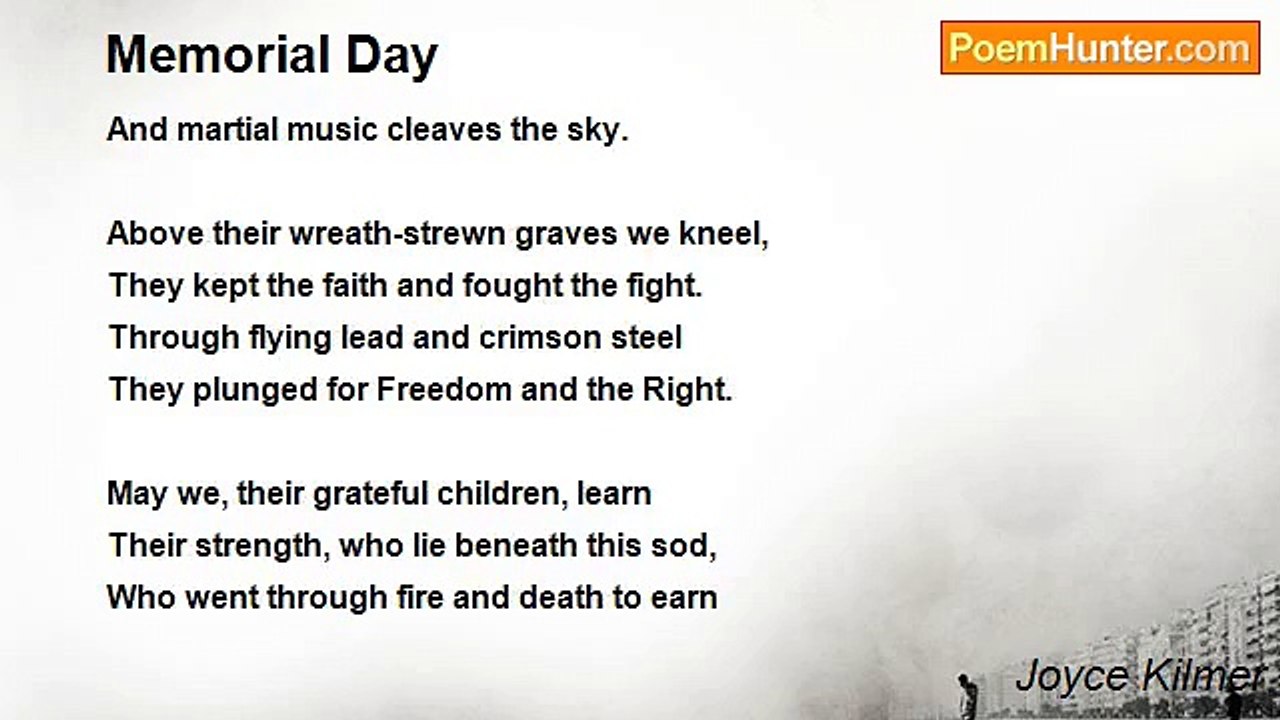 Joyce Kilmer - Memorial Day