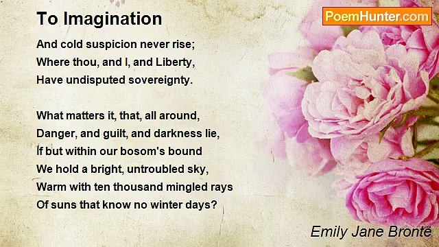 Emily Jane Brontë - To Imagination