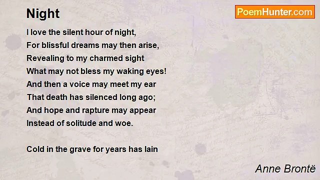 Anne Brontë - Night