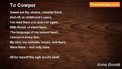 Anne Brontë - To Cowper