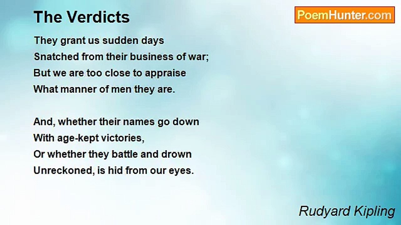 Rudyard Kipling - The Verdicts