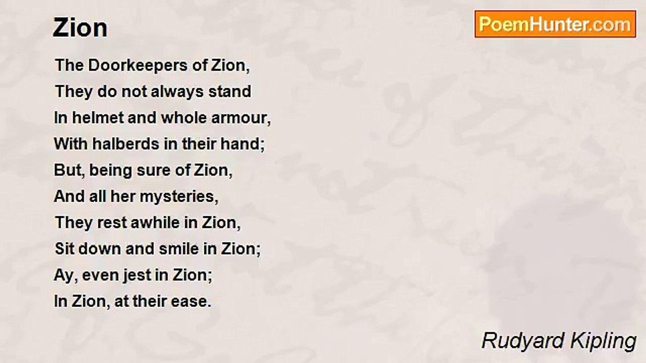 Rudyard Kipling - Zion