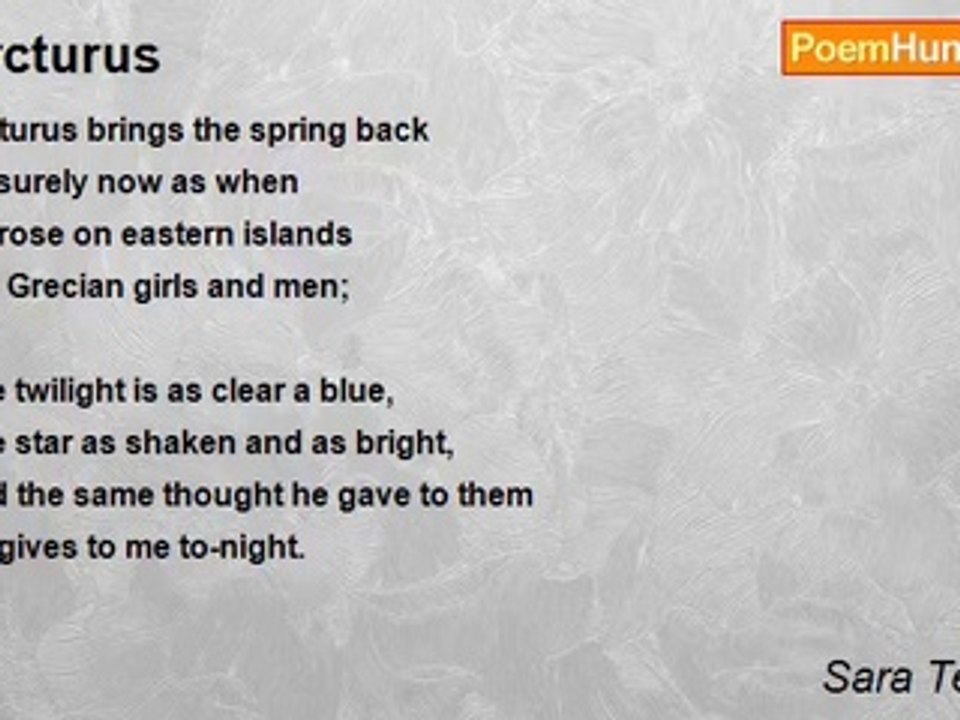 Sara Teasdale - Arcturus