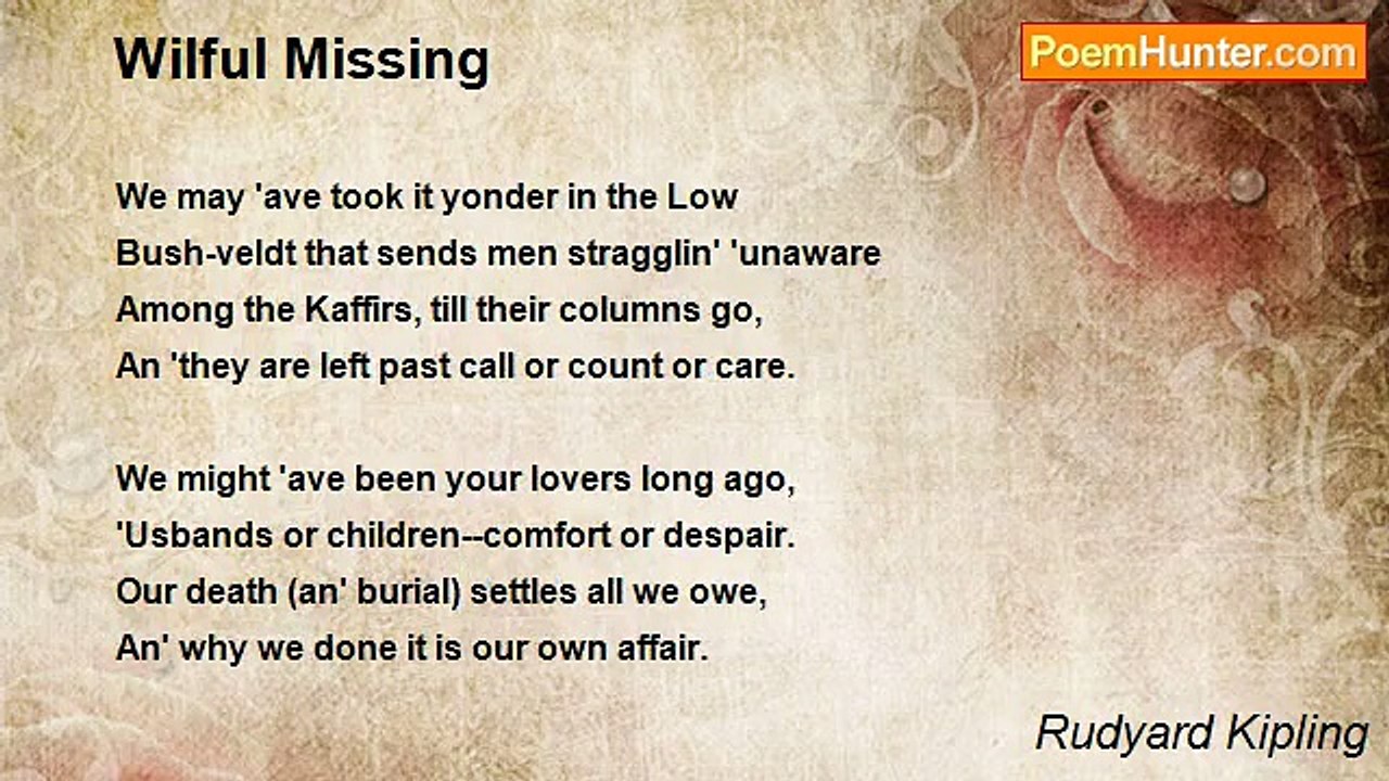 Rudyard Kipling - Wilful Missing