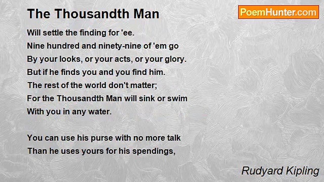 Rudyard Kipling - The Thousandth Man