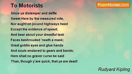 Rudyard Kipling - To Motorists