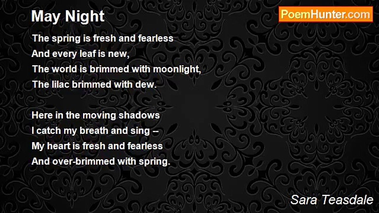 Sara Teasdale - May Night