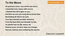 Giacomo Leopardi - To the Moon