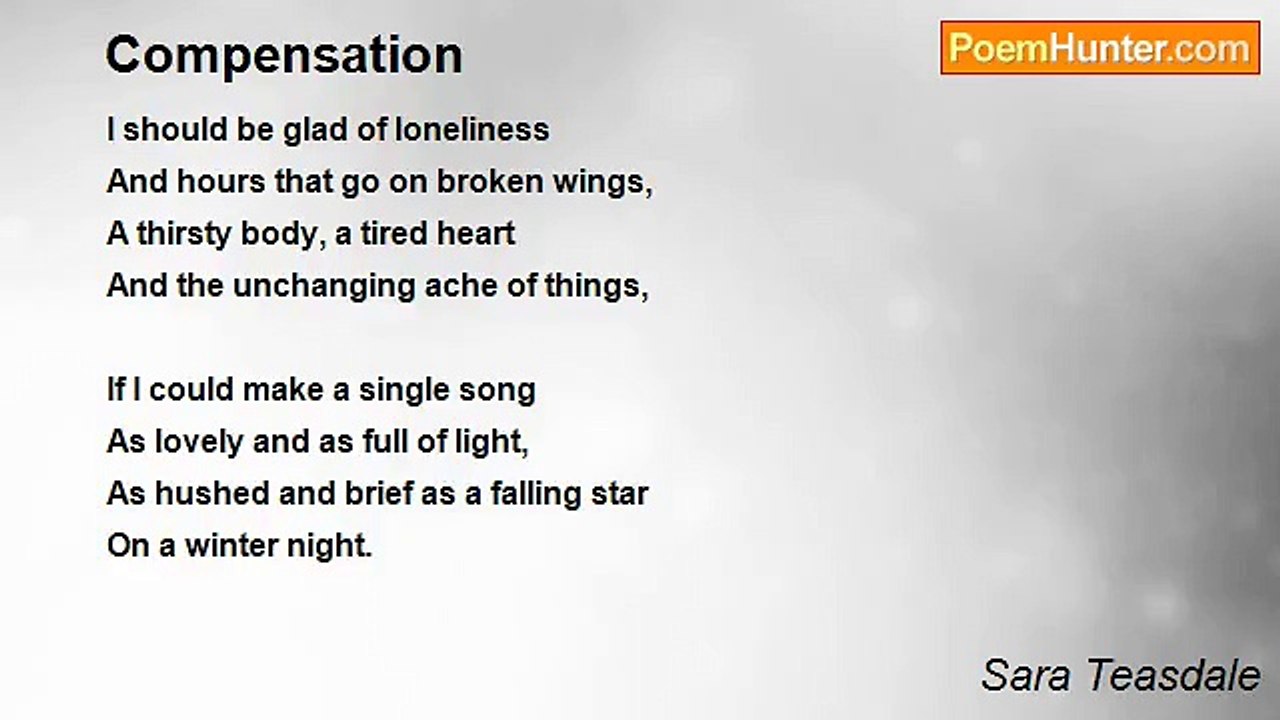 Sara Teasdale - Compensation