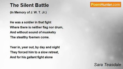 Sara Teasdale - The Silent Battle