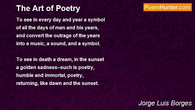 Jorge Luis Borges - The Art of Poetry