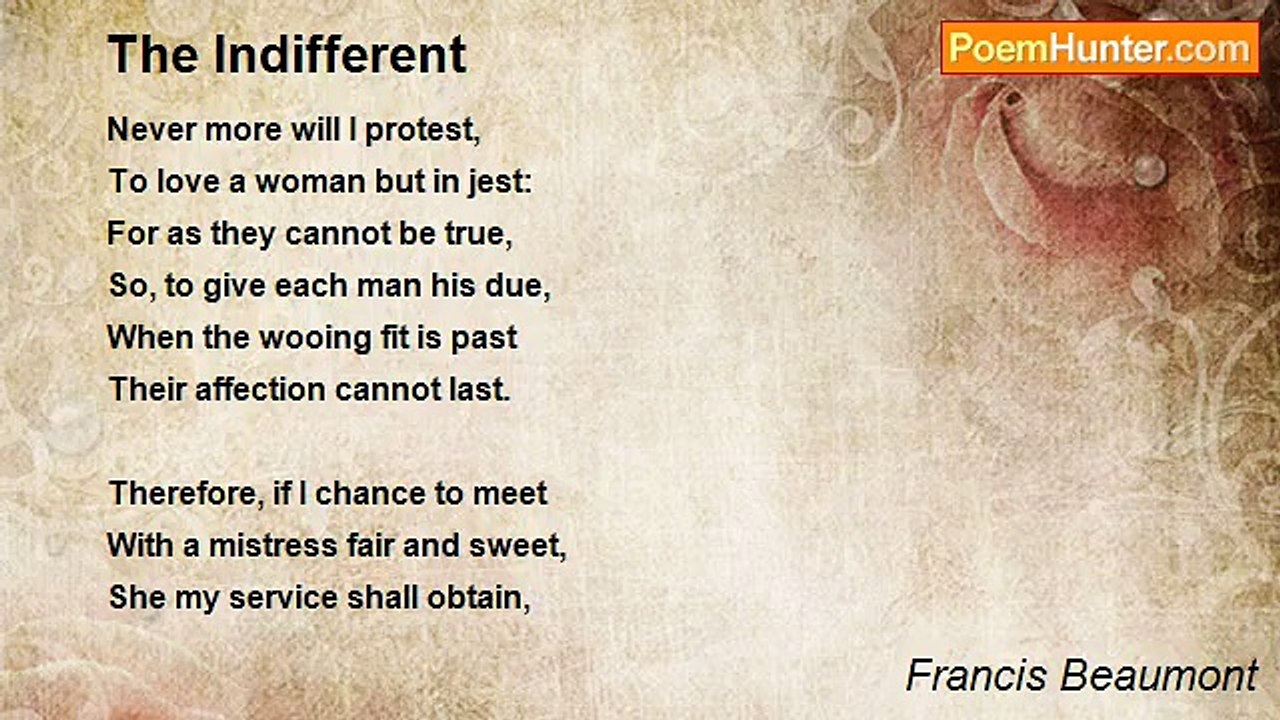 Francis Beaumont - The Indifferent