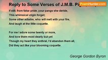George Gordon Byron - Reply to Some Verses of J.M.B. Pigot, Esq.