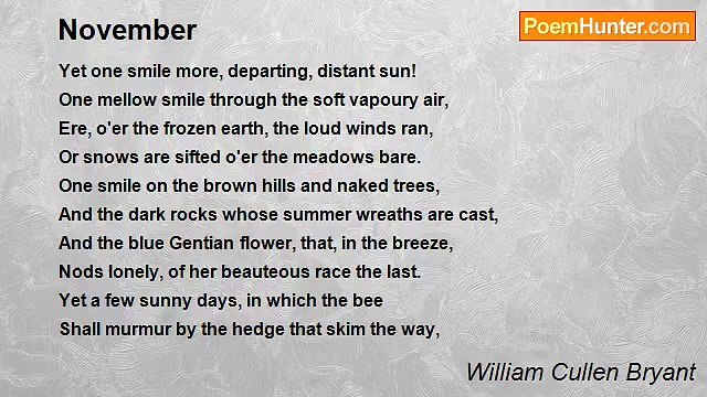 William Cullen Bryant - November