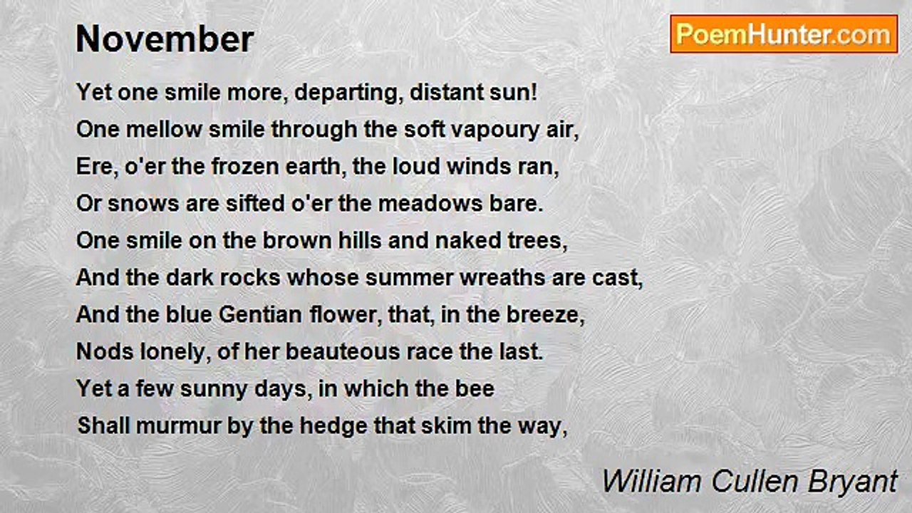 William Cullen Bryant - November