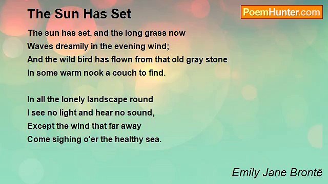 Emily Jane Brontë - The Sun Has Set