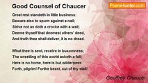 Geoffrey Chaucer - Good Counsel of Chaucer