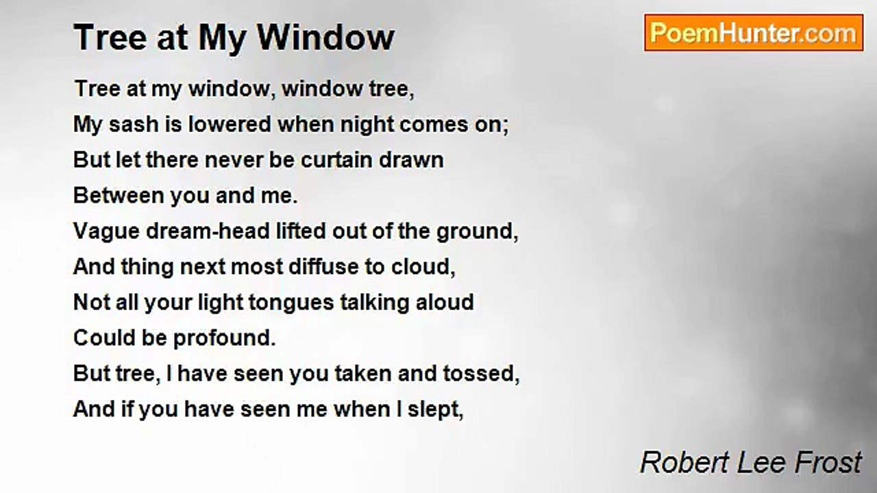 Robert Lee Frost - Tree at My Window
