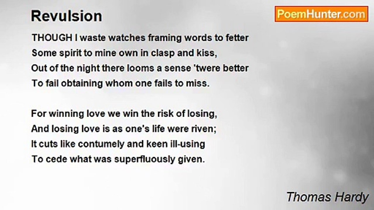 Thomas Hardy - Revulsion