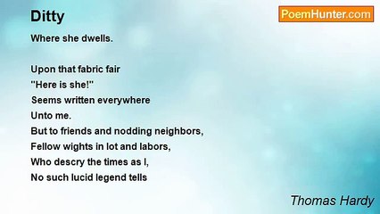 Thomas Hardy - Ditty