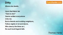 Thomas Hardy - Ditty