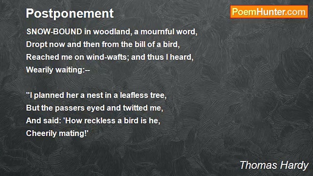 Thomas Hardy - Postponement