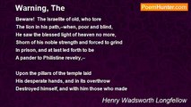 Henry Wadsworth Longfellow - Warning, The