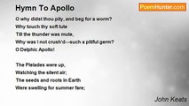 John Keats - Hymn To Apollo