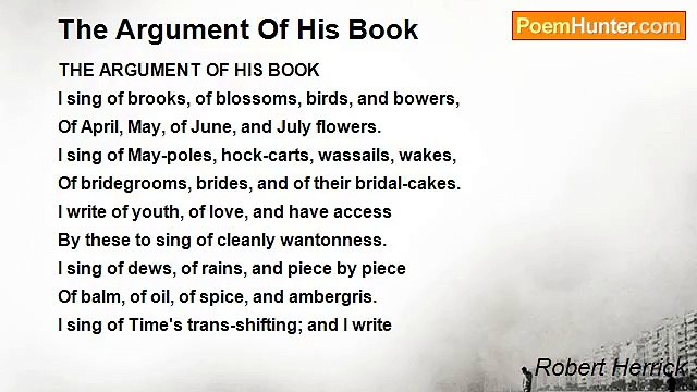 Robert Herrick - The Argument Of His Book