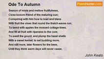 John Keats - Ode To Autumn