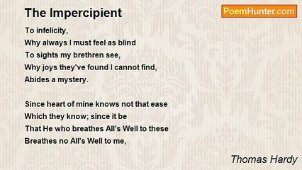 Thomas Hardy - The Impercipient